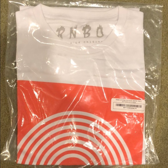 RNBO STORM ORANGE WHITE TEE Rose and be original. - Picture 1 of 3